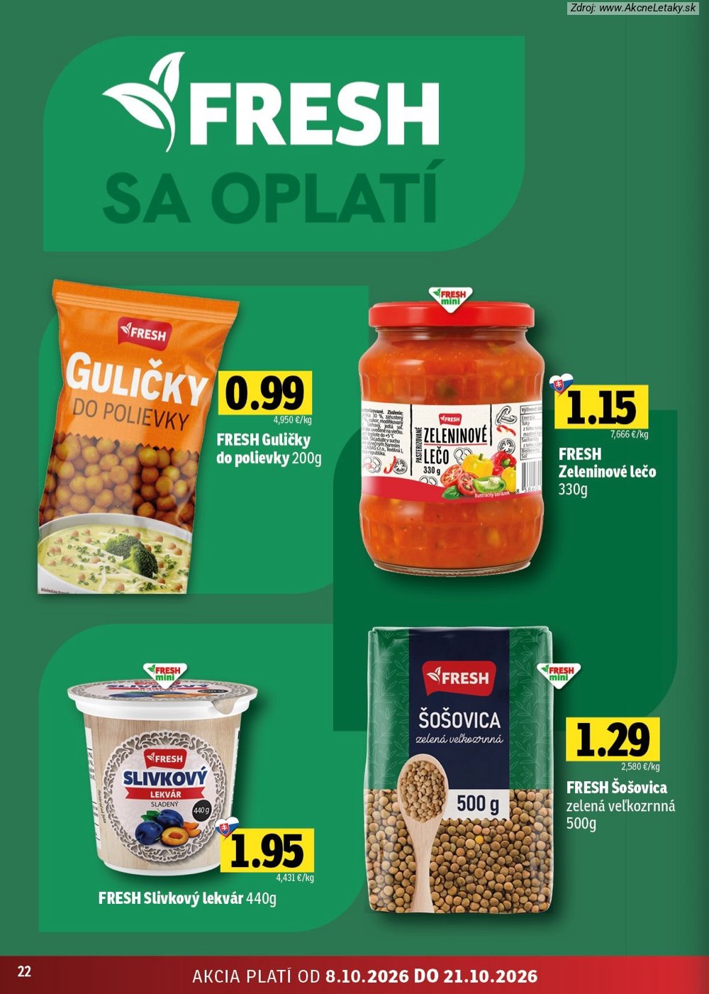 Leták FRESH (8. 10. - 21. 10. 2026) - strana 22 z 54