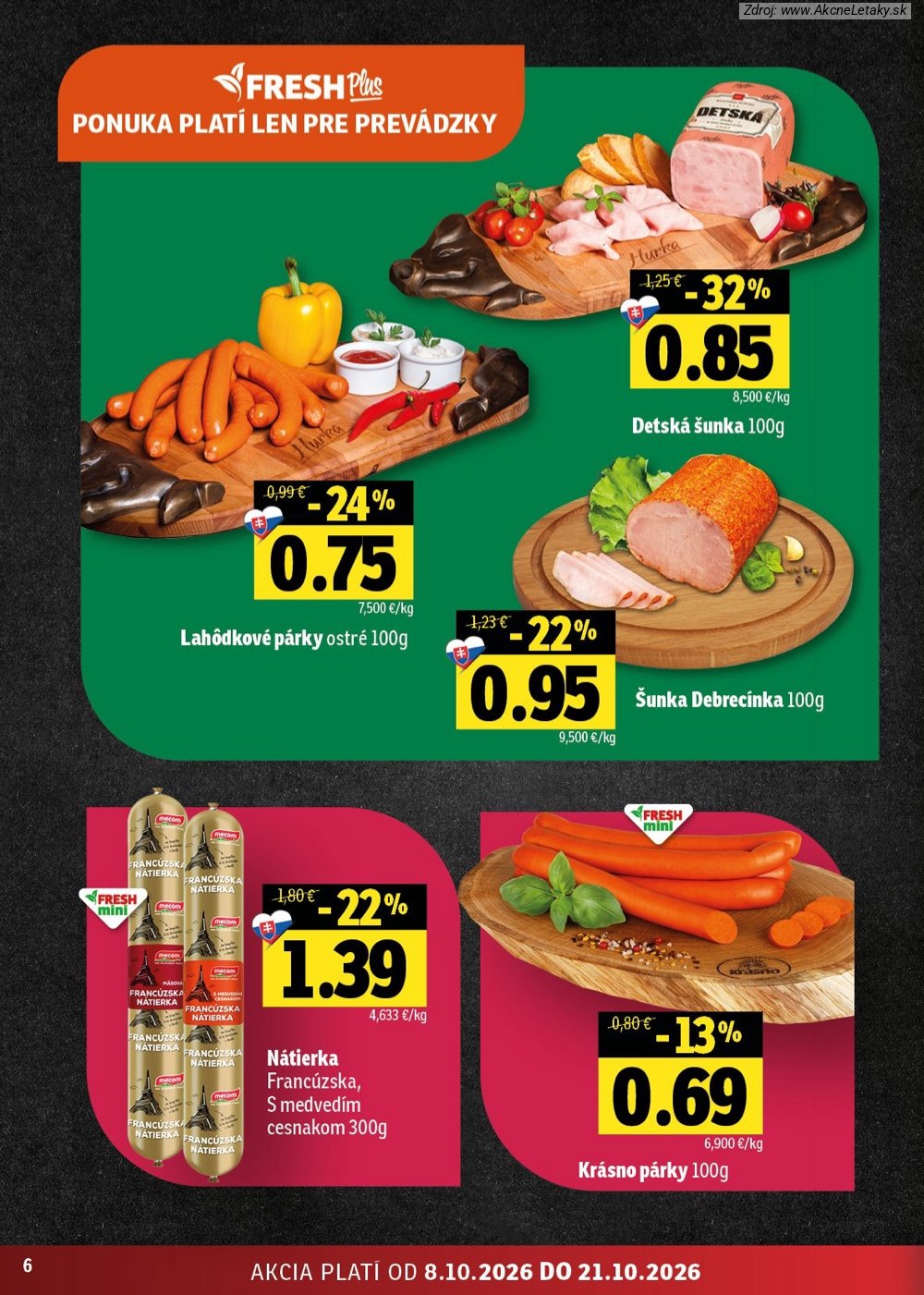 Leták FRESH (8. 10. - 21. 10. 2026) - strana 6 z 54