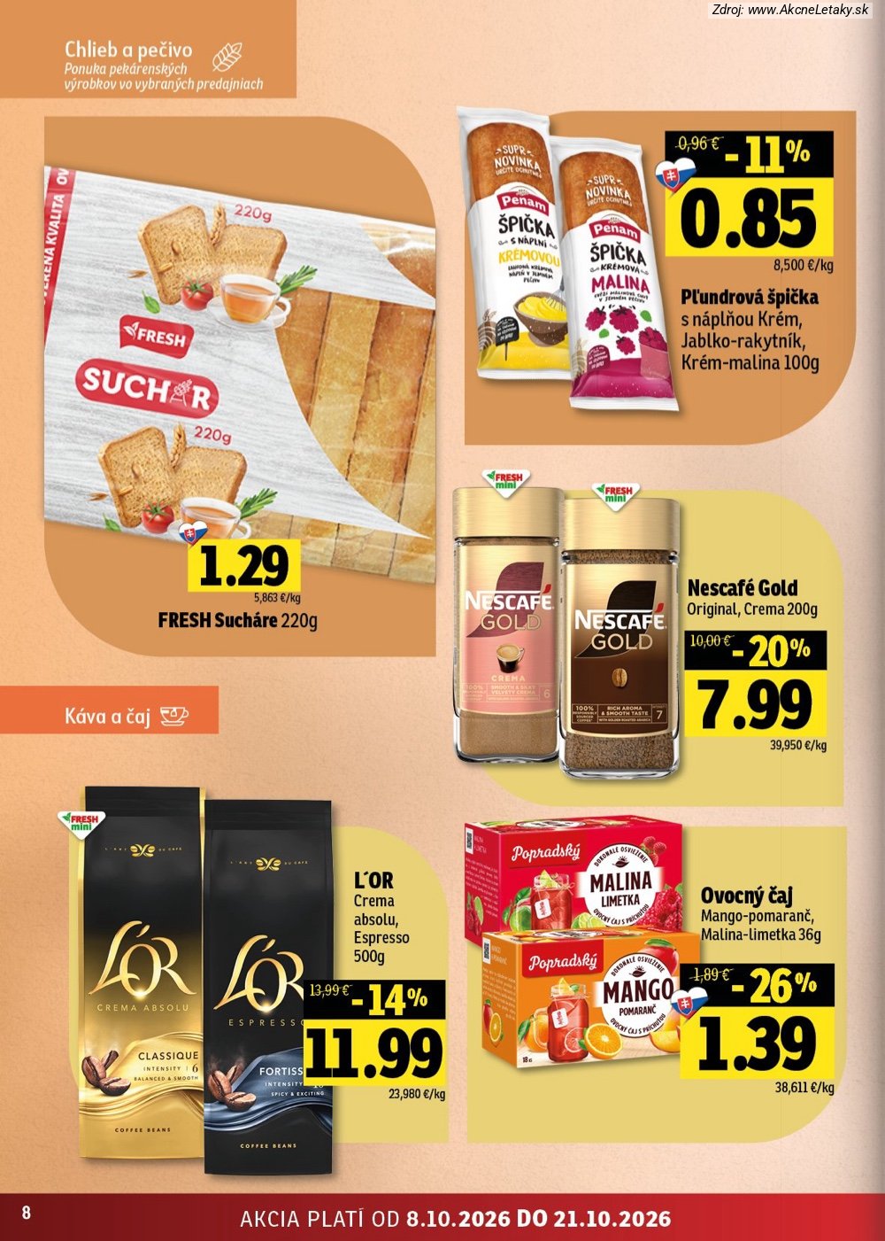 Leták FRESH (8. 10. - 21. 10. 2026) - strana 8 z 48