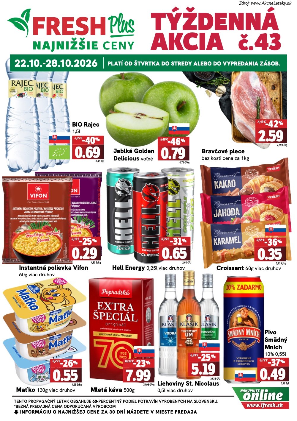 Leták FRESH (22. 10. - 28. 10. 2026) - strana 1 z 4