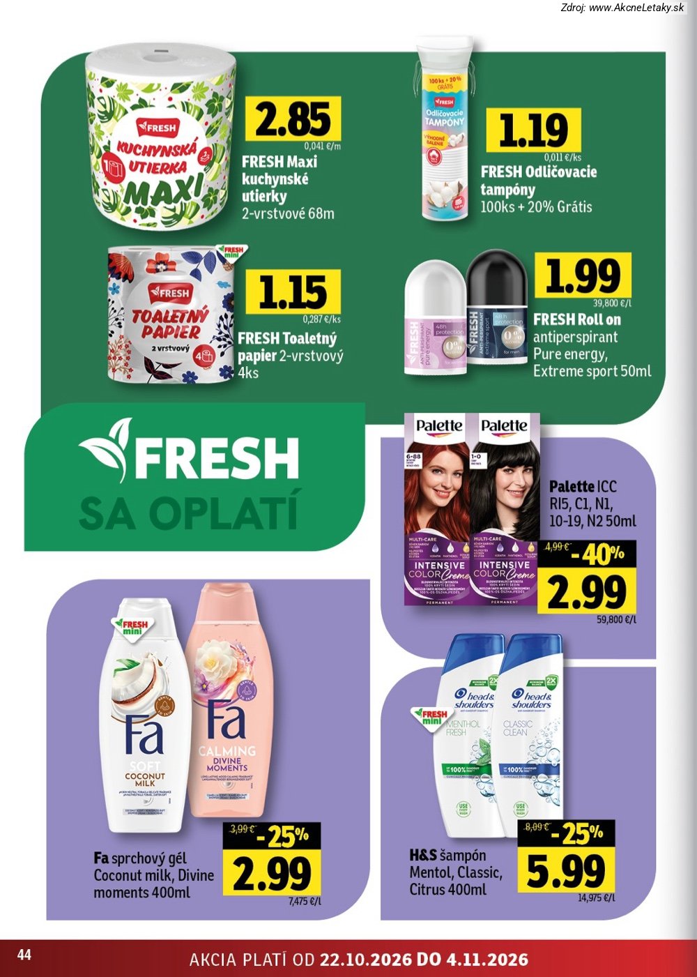 Leták FRESH (22. 10. - 4 11. 2026) - strana 44 z 52