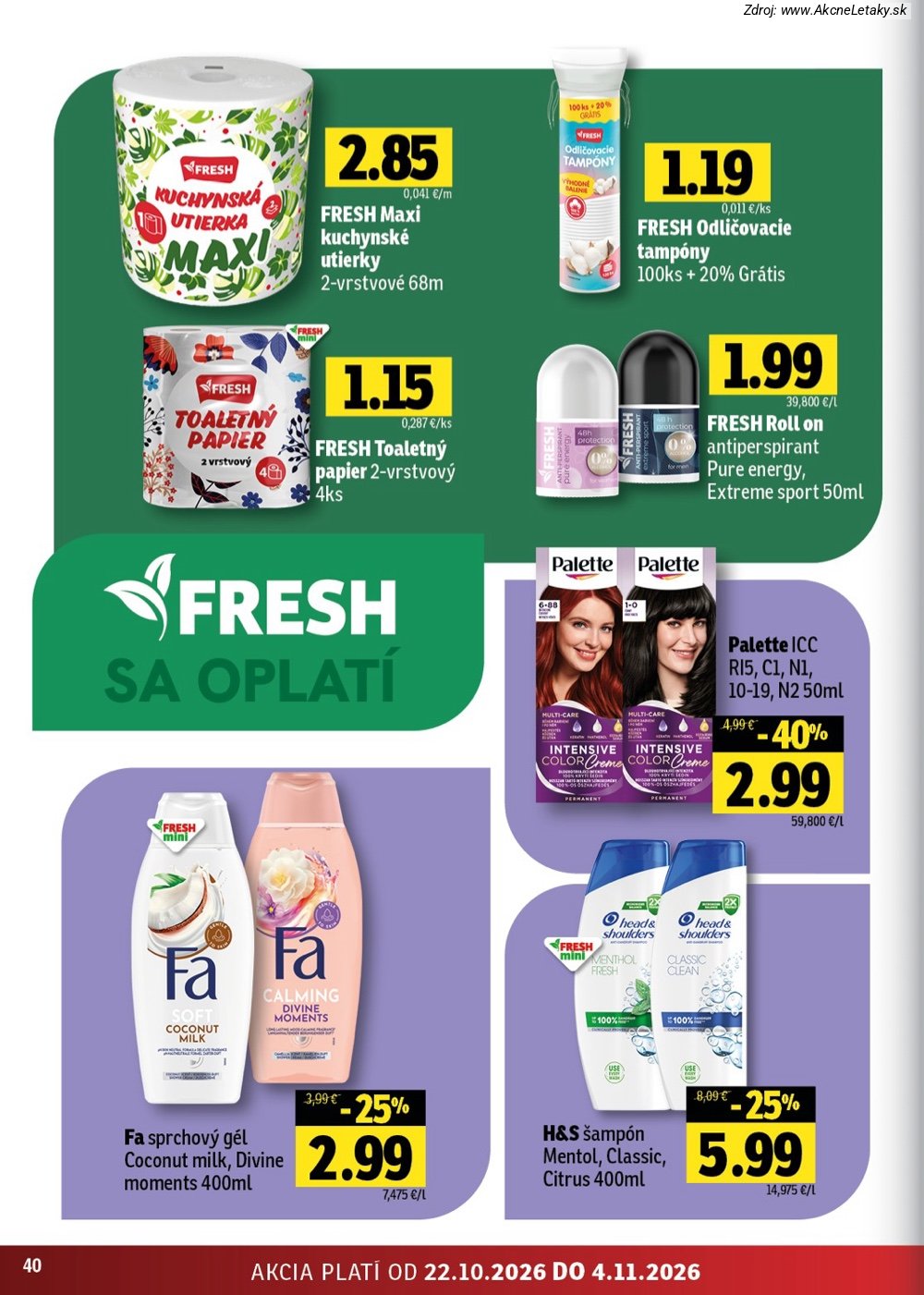 Leták FRESH (22. 10. - 4 11. 2026) - strana 40 z 46