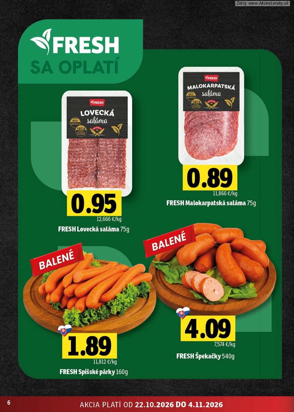 Leták FRESH (22. 10. - 4 11. 2026) - strana 6 z 46