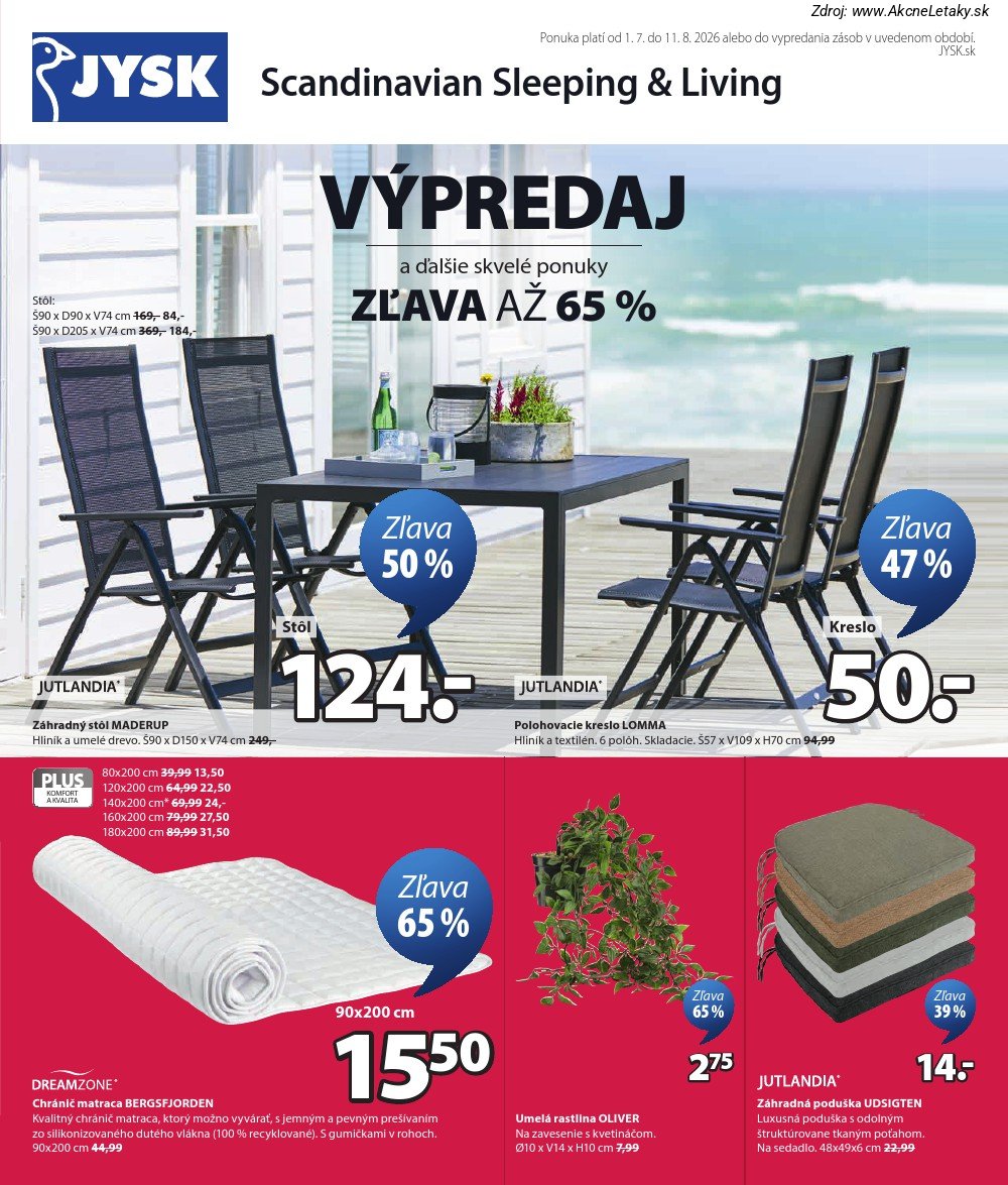 Leták Jysk (1. 7. - 11. 8. 2026) - strana 2 z 13
