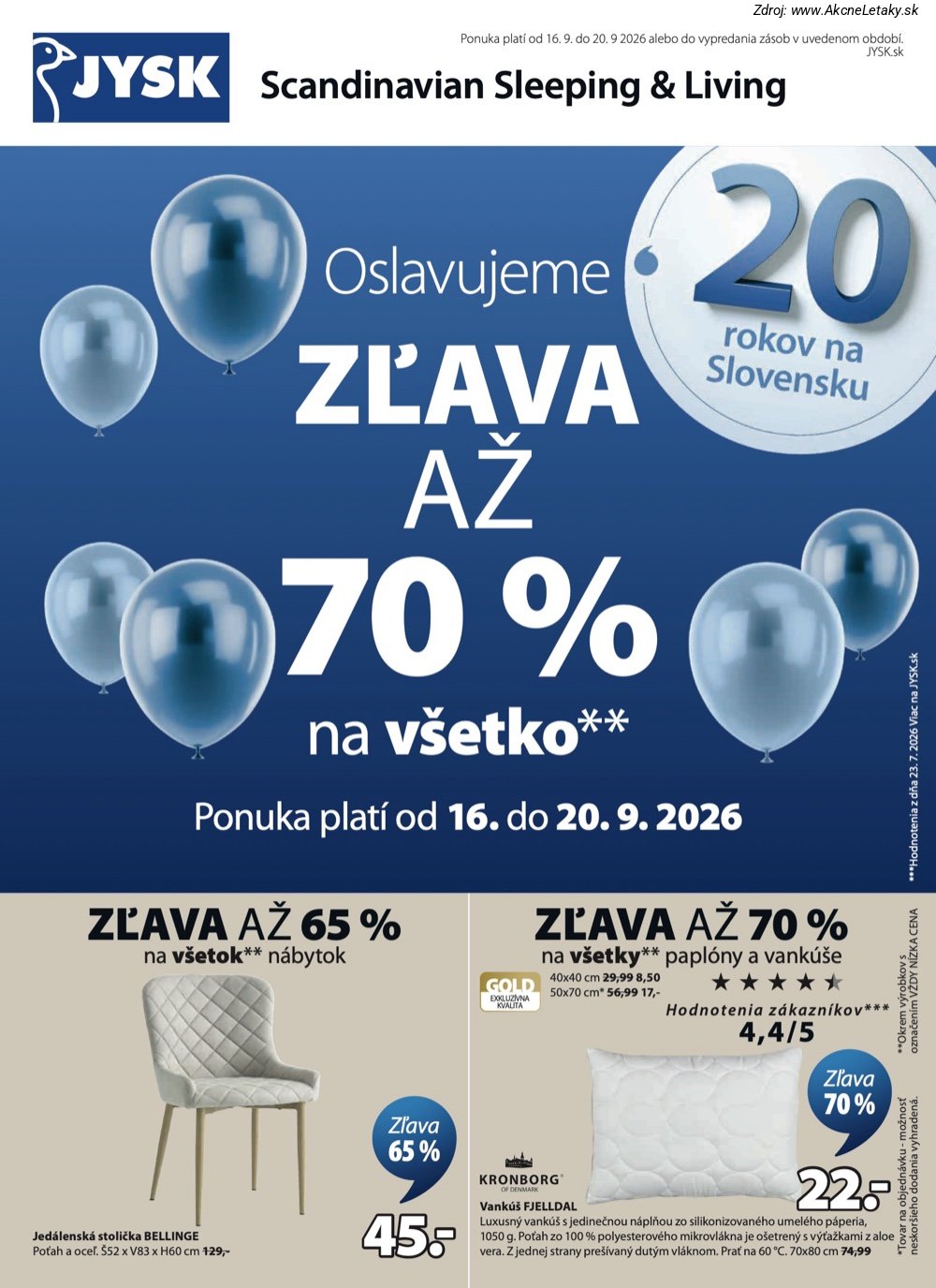 Leták Jysk (16. 9. - 20. 9. 2026) - strana 2 z 13