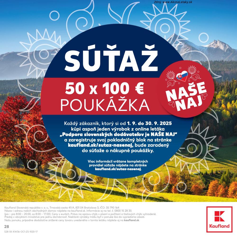 Leták Kaufland (1. 9. - 30. 9. 2025) - strana 28 z 28