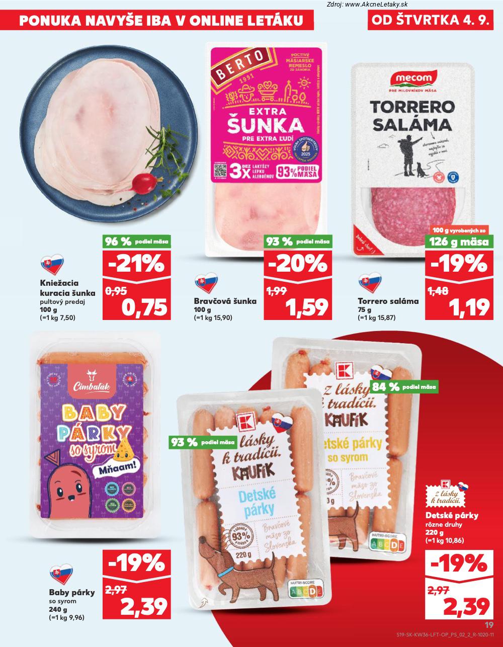 Leták Kaufland (4. 9. - 10. 9. 2025) - strana 19 z 76