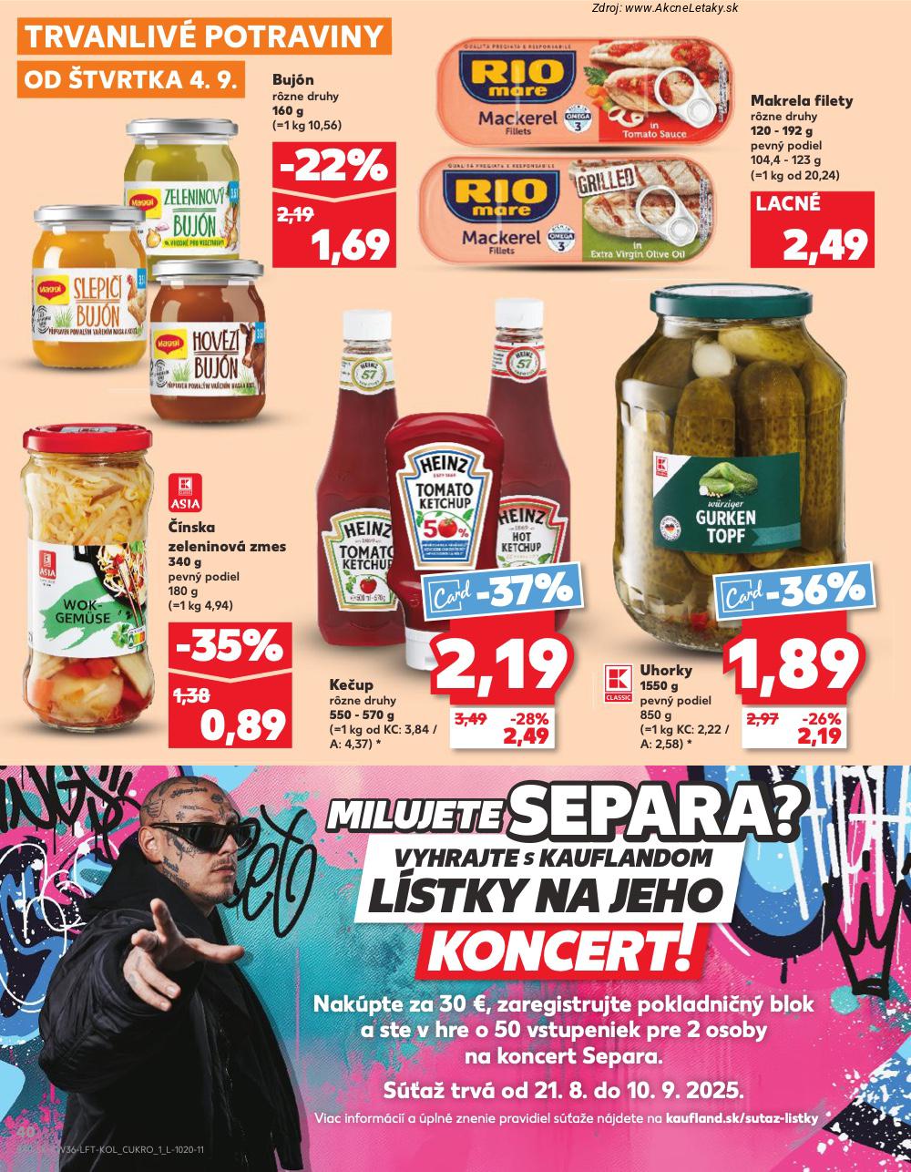 Leták Kaufland (4. 9. - 10. 9. 2025) - strana 40 z 76