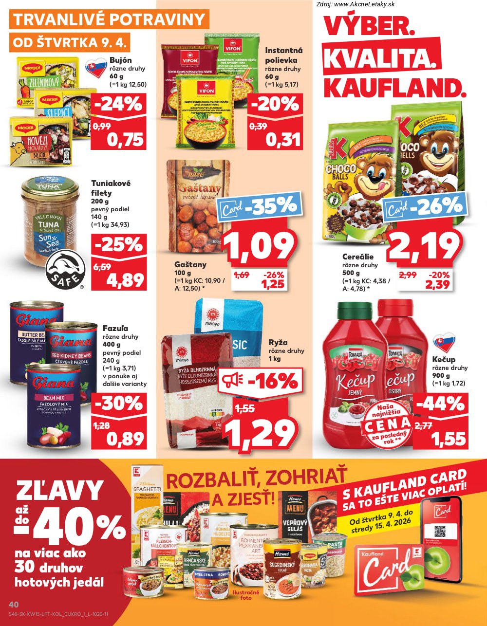 Leták Kaufland (9. 4. - 15. 4. 2026) - strana 40 z 74