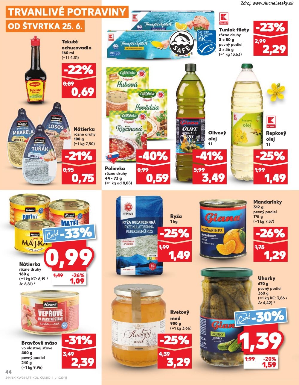 Leták Kaufland (25. 6. - 1. 7. 2026) - strana 44 z 84