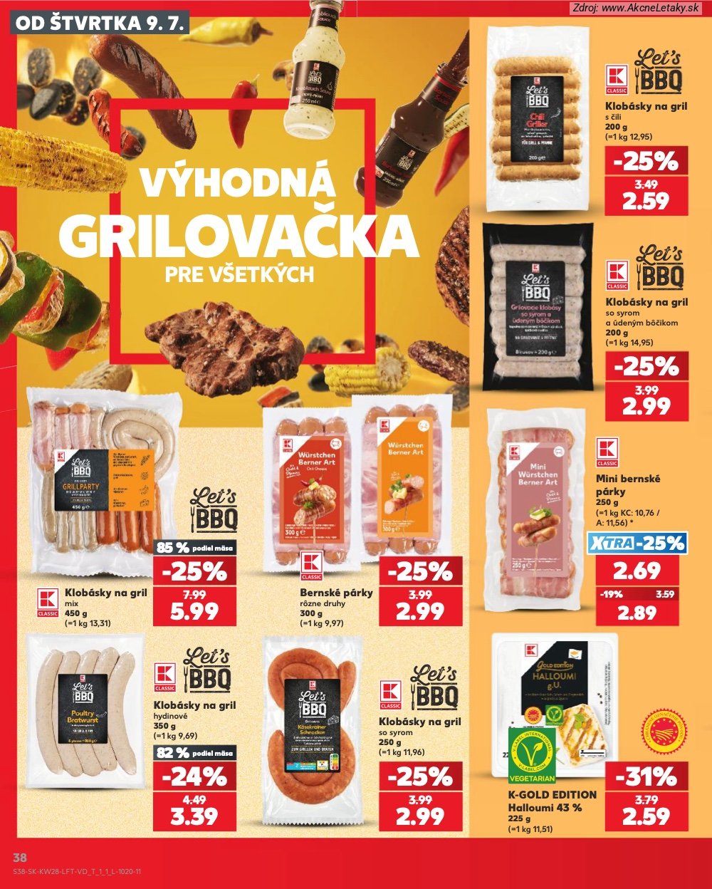 Leták Kaufland (9. 7. - 15. 7. 2026) - strana 38 z 82