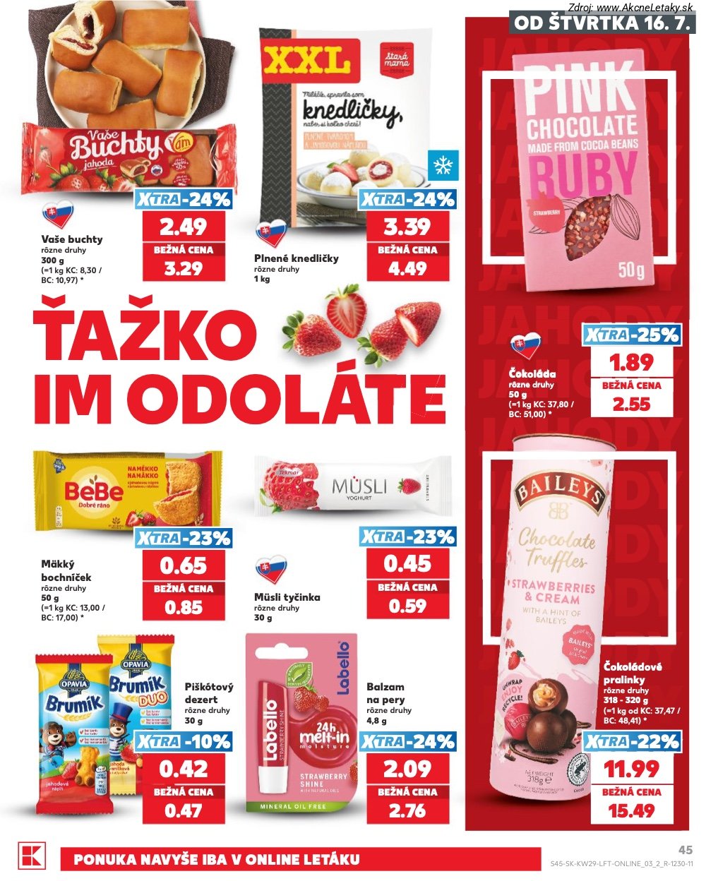 Leták Kaufland (16. 7. - 22. 7. 2026) - strana 45 z 86