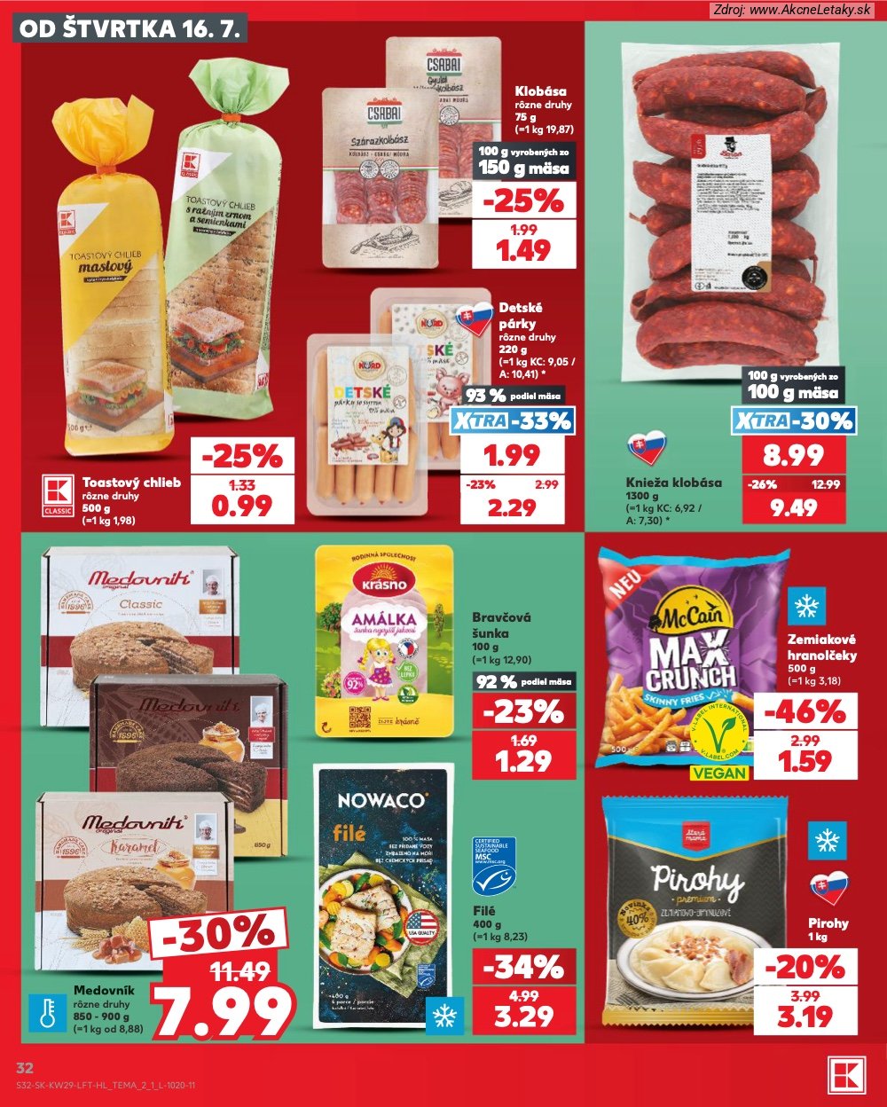 Leták Kaufland (16. 7. - 22. 7. 2026) - strana 32 z 86
