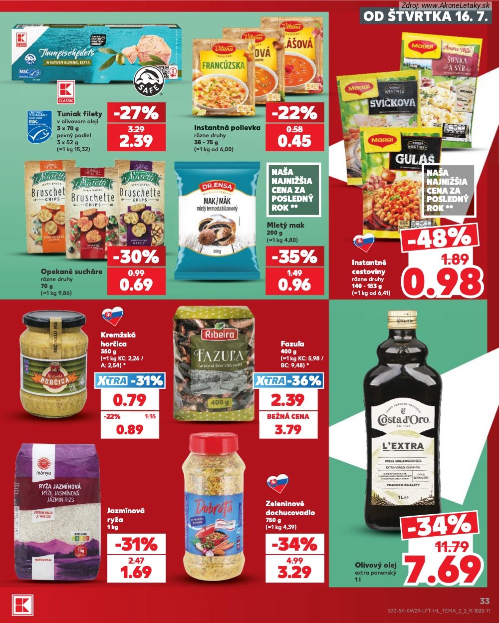 Leták Kaufland (16. 7. - 22. 7. 2026) - strana 33 z 86