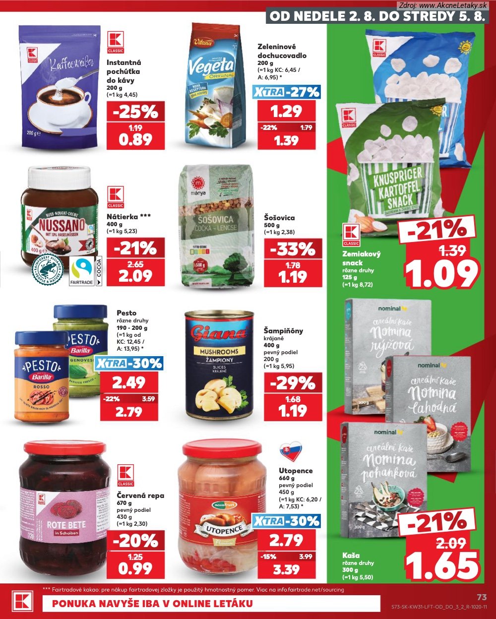 Leták Kaufland (30. 7. - 5. 8. 2026) - strana 73 z 74