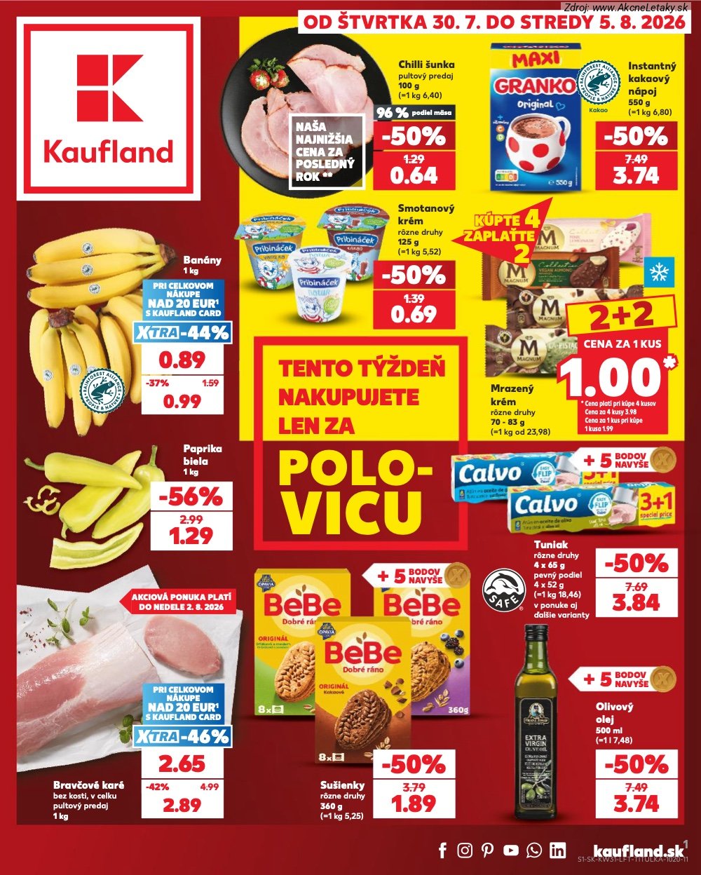 Leták Kaufland (30. 7. - 5. 8. 2026) - strana 1 z 74