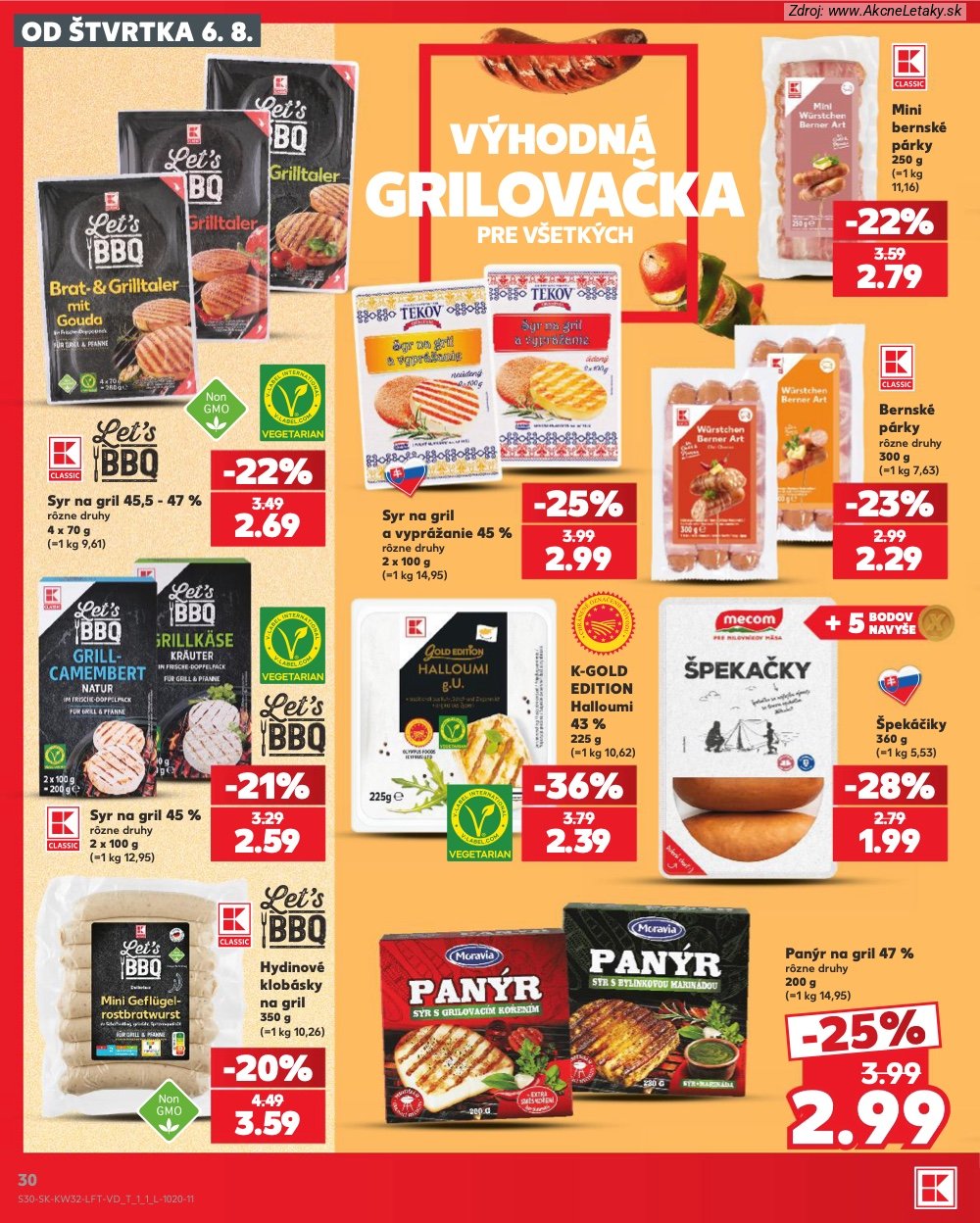 Leták Kaufland (6. 8. - 12. 8. 2026) - strana 30 z 78