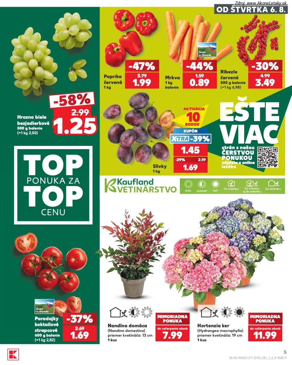 Leták Kaufland (6. 8. - 12. 8. 2026) - strana 5 z 78