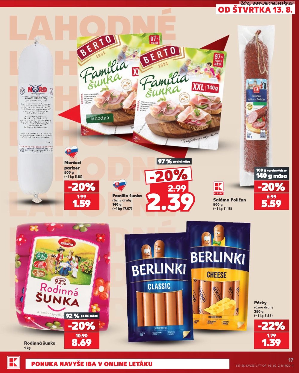 Leták Kaufland (13. 8. - 19. 8. 2026) - strana 17 z 80