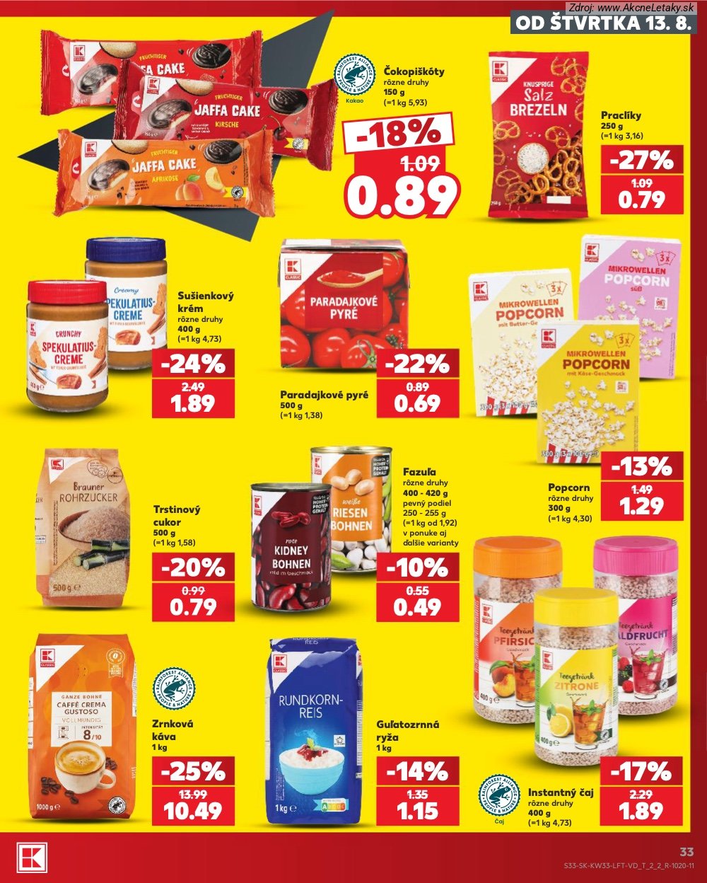 Leták Kaufland (13. 8. - 19. 8. 2026) - strana 33 z 80
