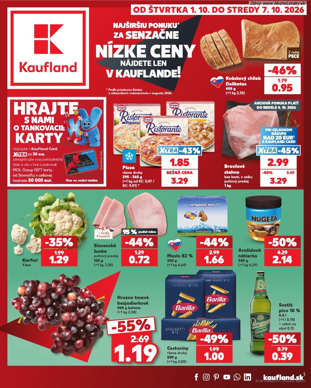 Strana 1 - leták Kaufland (1. 10. - 7. 10. 2026)