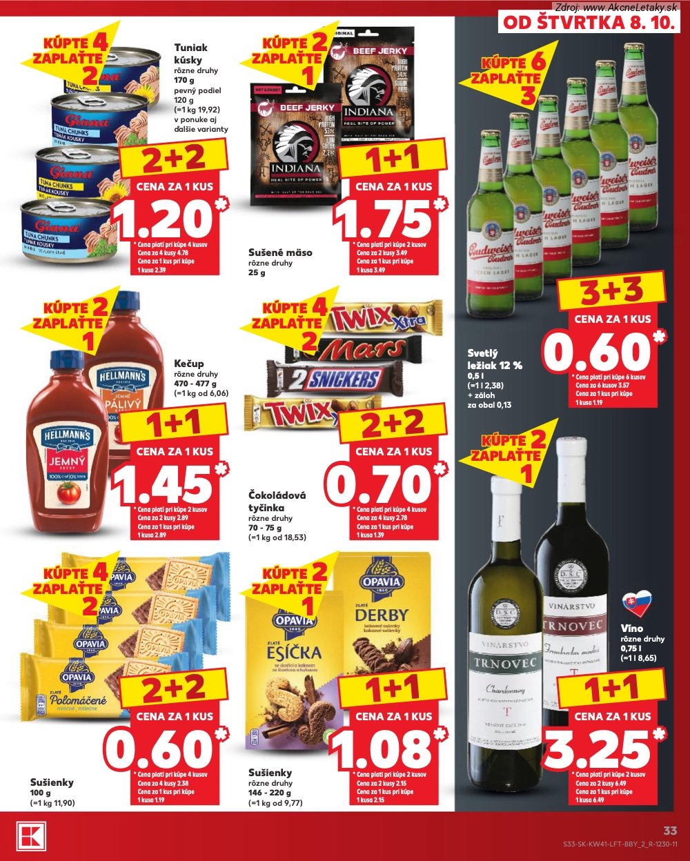 Leták Kaufland (8. 10. - 14. 10. 2026) - strana 33 z 86