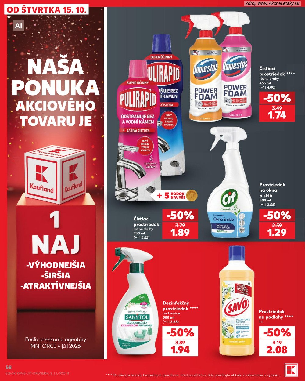 Leták Kaufland (15. 10. - 21. 10. 2026) - strana 58 z 84