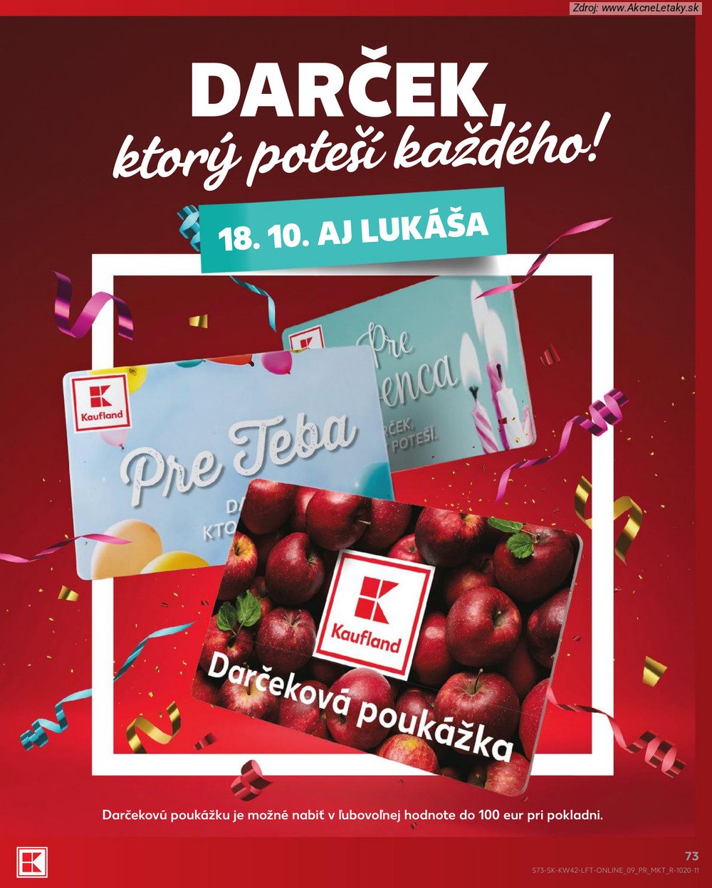 Leták Kaufland (15. 10. - 21. 10. 2026) - strana 73 z 84