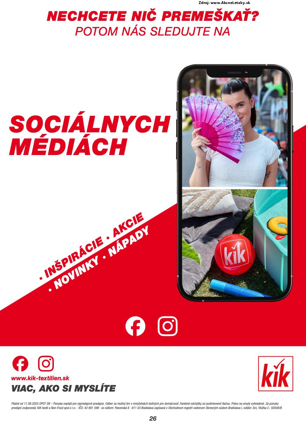 Leták KiK (11. 8. - 7. 9. 2025) - strana 26 z 26