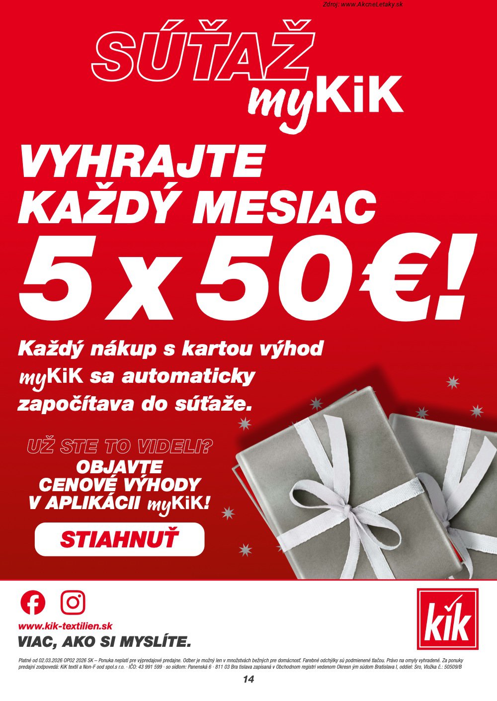 Leták KiK (2. 3. - 22. 3. 2026) - strana 14 z 14