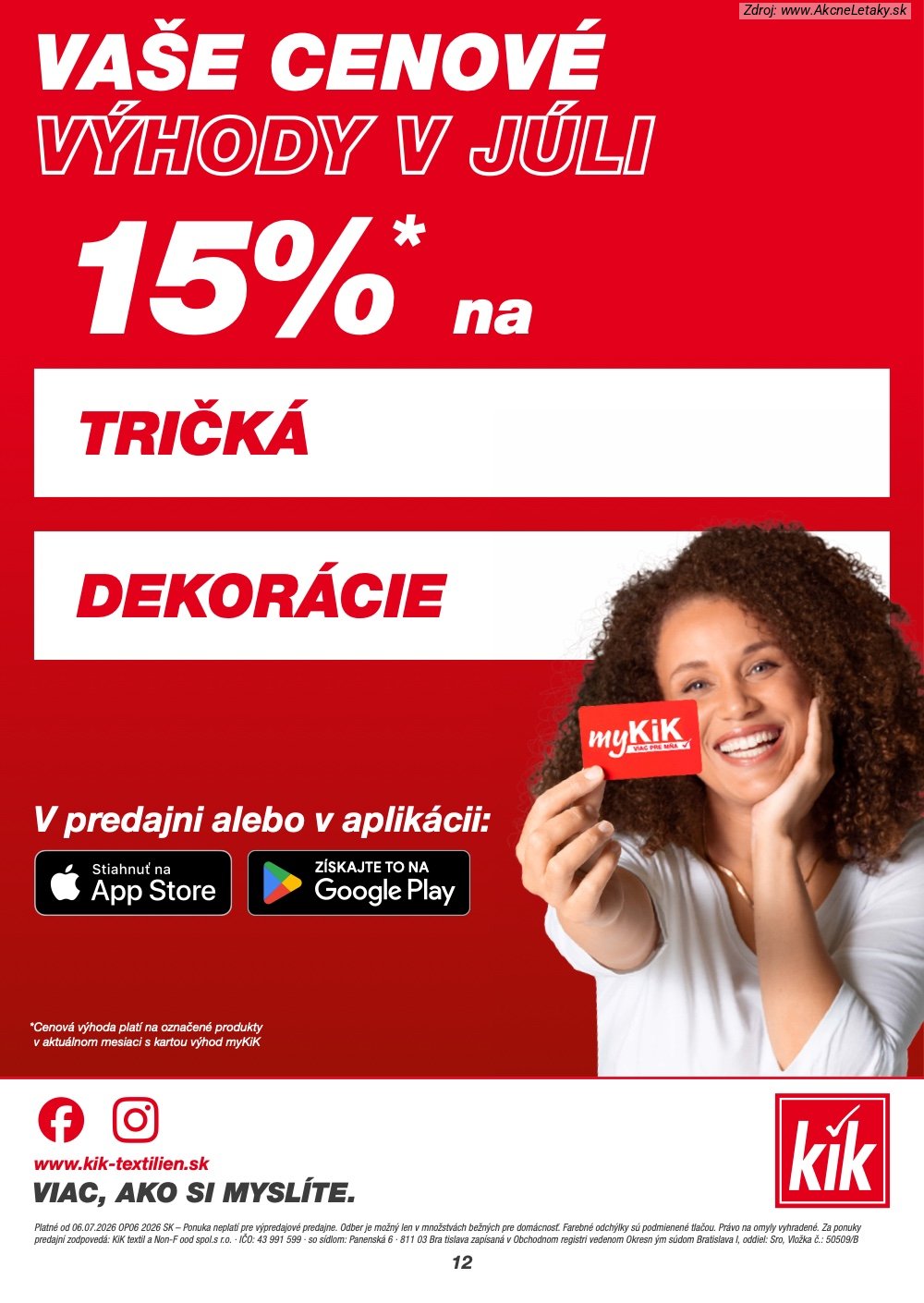 Leták KiK (6. 7. - 19. 7. 2026) - strana 12 z 12