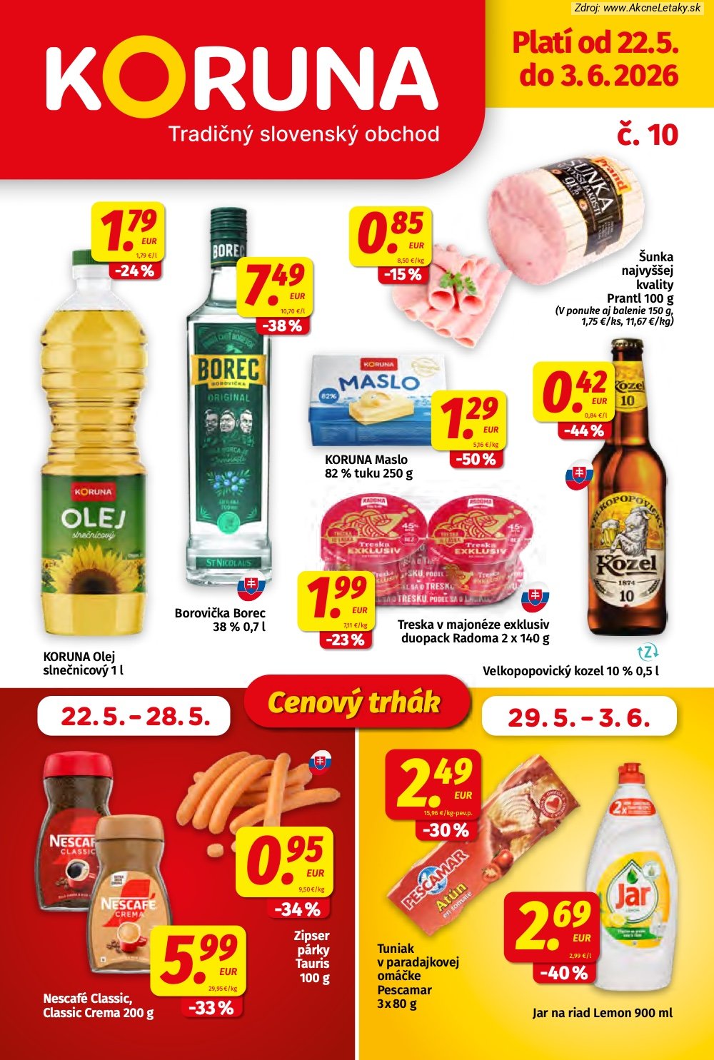 Leták KORUNA (22. 5. - 3. 6. 2026) - strana 1 z 24