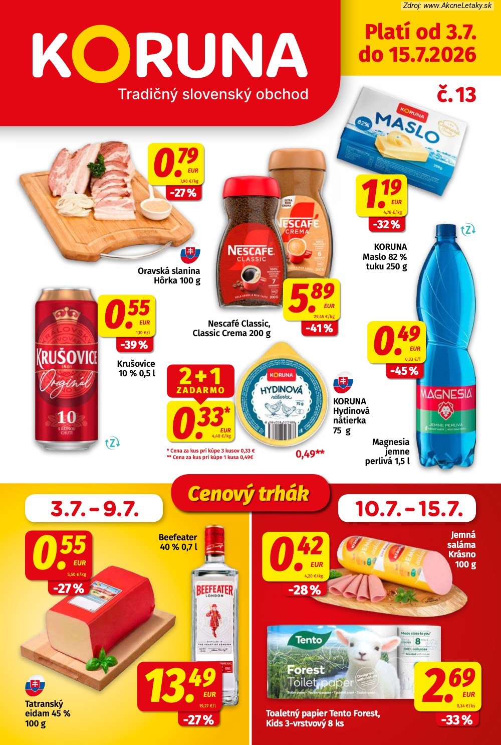 Leták KORUNA (3. 7. - 15. 7. 2026) - strana 1 z 24