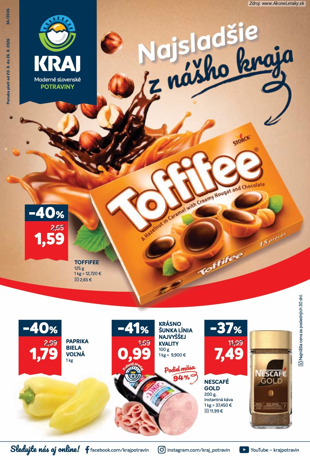 Leták Kraj (20. 8. - 26. 8. 2026) - strana 1 z 18