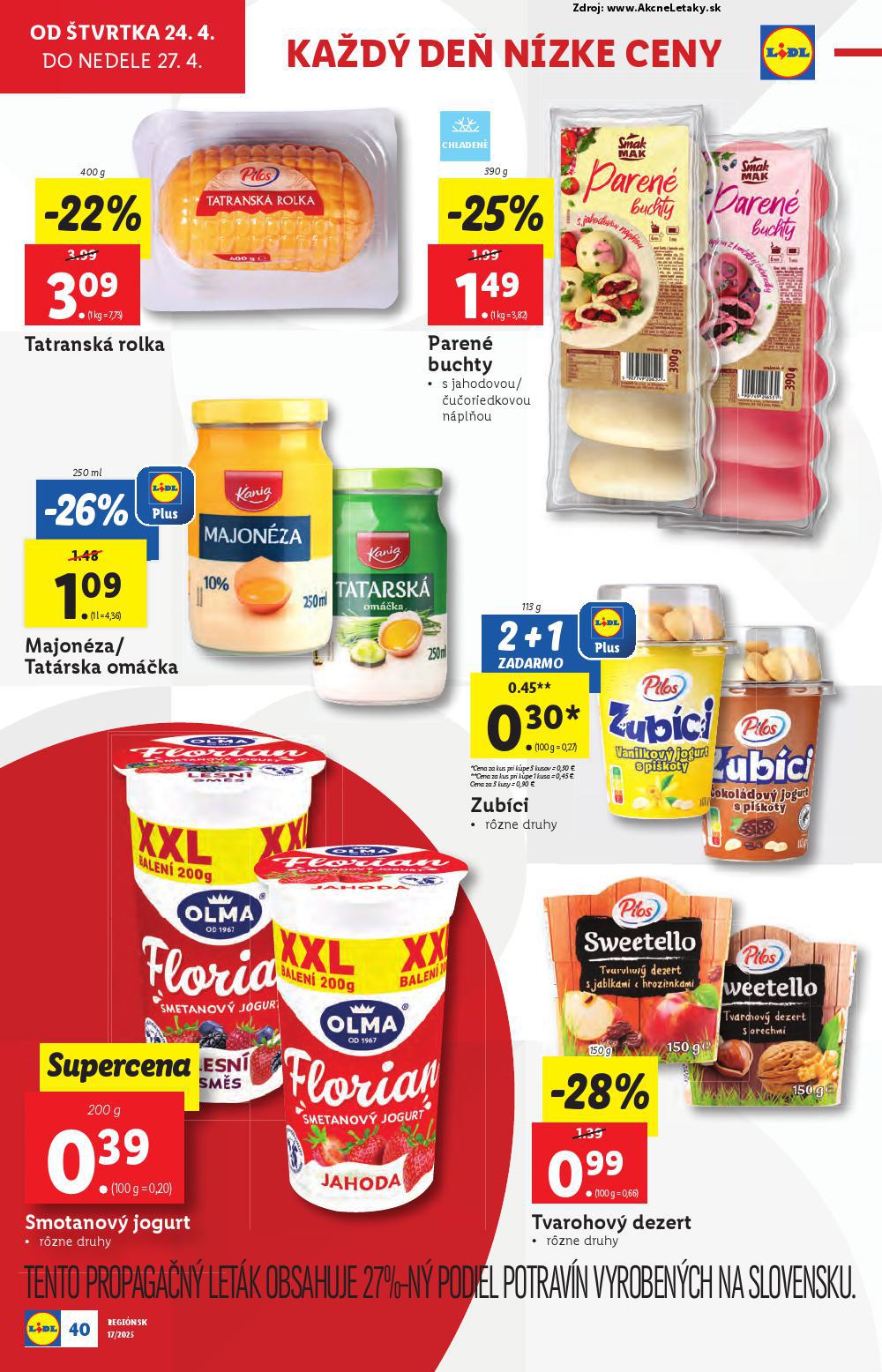 Leták Lidl (22. 4. - 27. 4. 2025) - strana 40 z 105