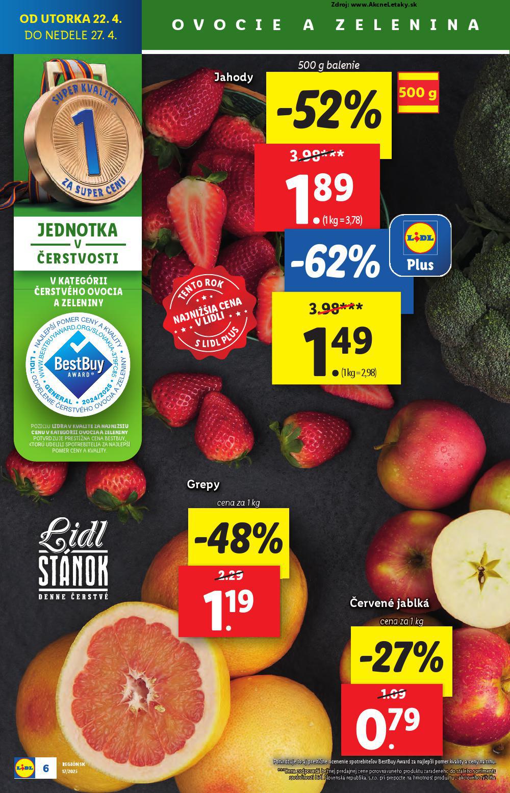 Leták Lidl (22. 4. - 27. 4. 2025) - strana 6 z 105