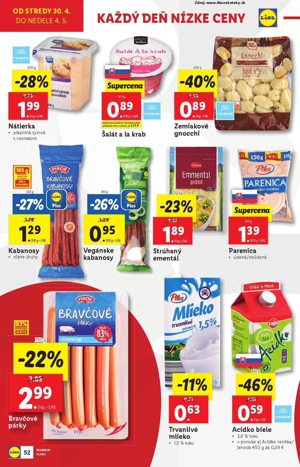 Leták Lidl (28. 4. - 4. 5. 2025) - strana 54 z 94