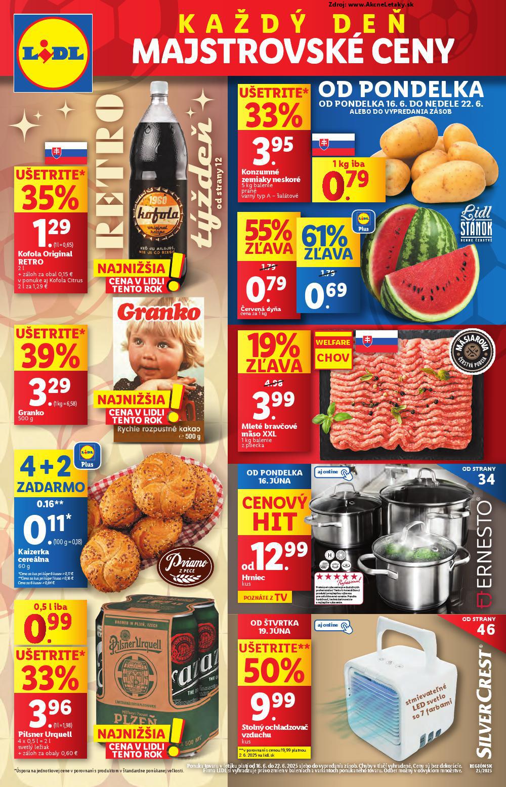 Leták Lidl (16. 6. - 22. 6. 2025) - strana 1 z 100