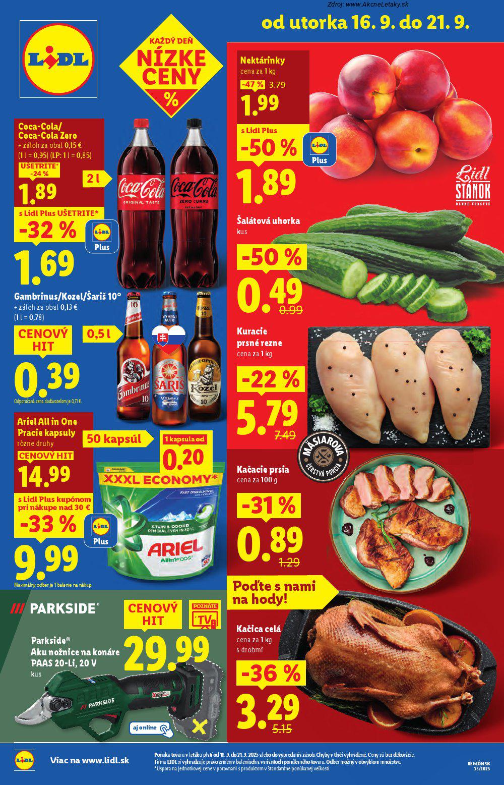 Leták Lidl (16. 9. - 21. 9. 2025) - strana 1 z 111