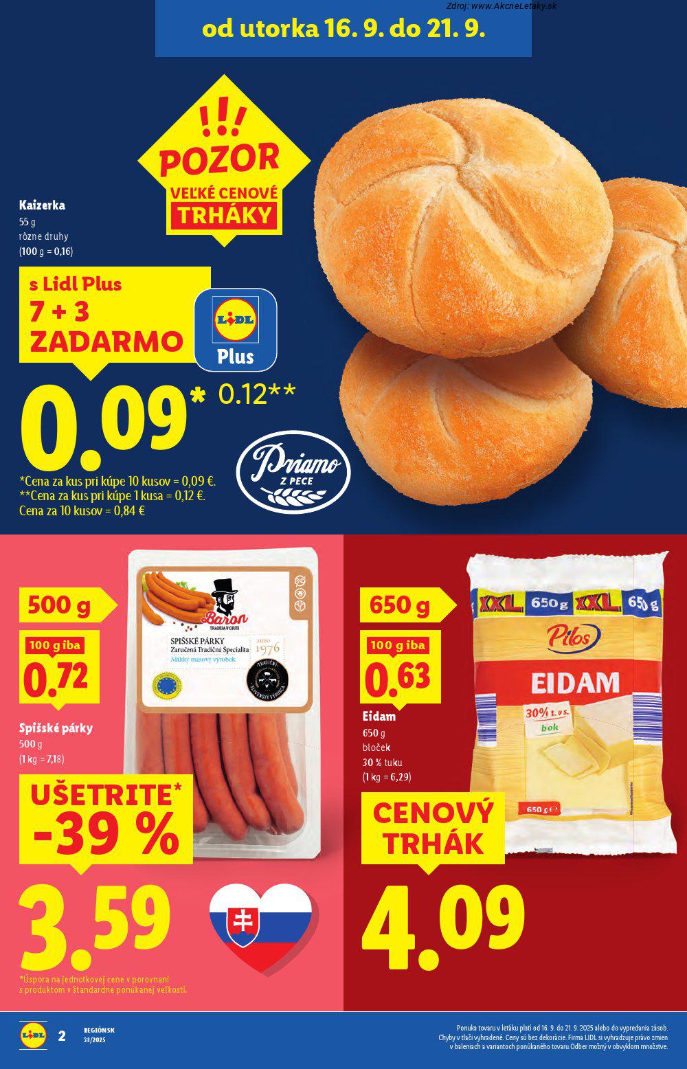 Leták Lidl (16. 9. - 21. 9. 2025) - strana 2 z 111