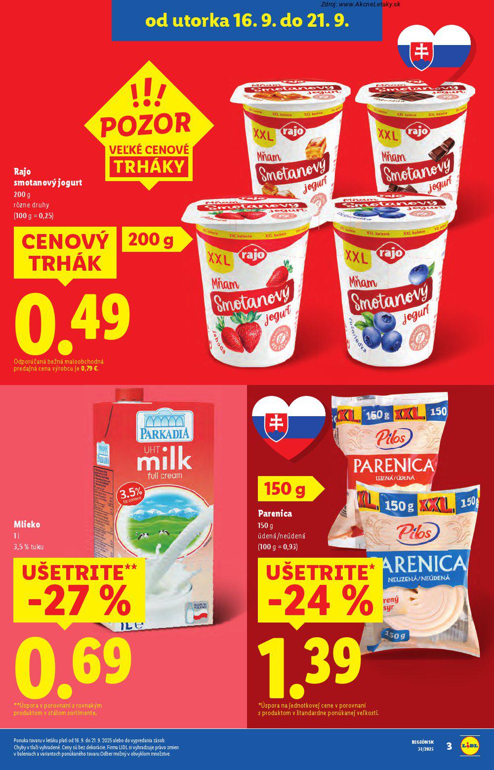 Leták Lidl (16. 9. - 21. 9. 2025) - strana 3 z 111