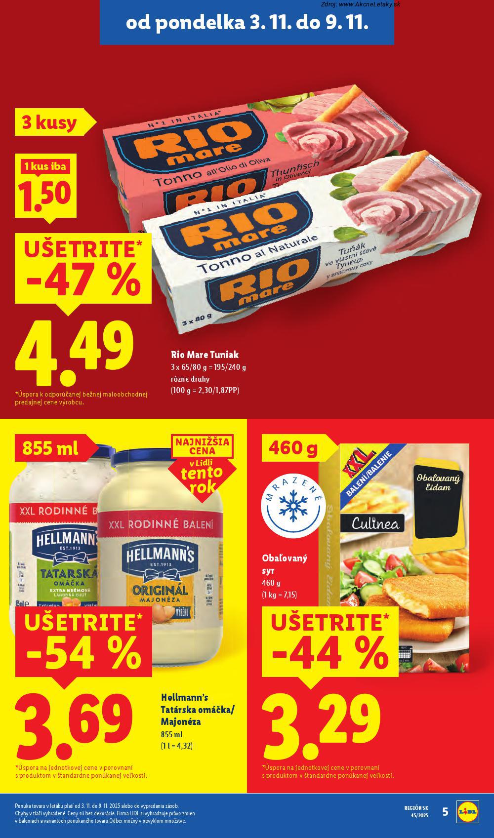 Leták Lidl (3. 11. - 9. 11. 2025) - strana 9 z 89