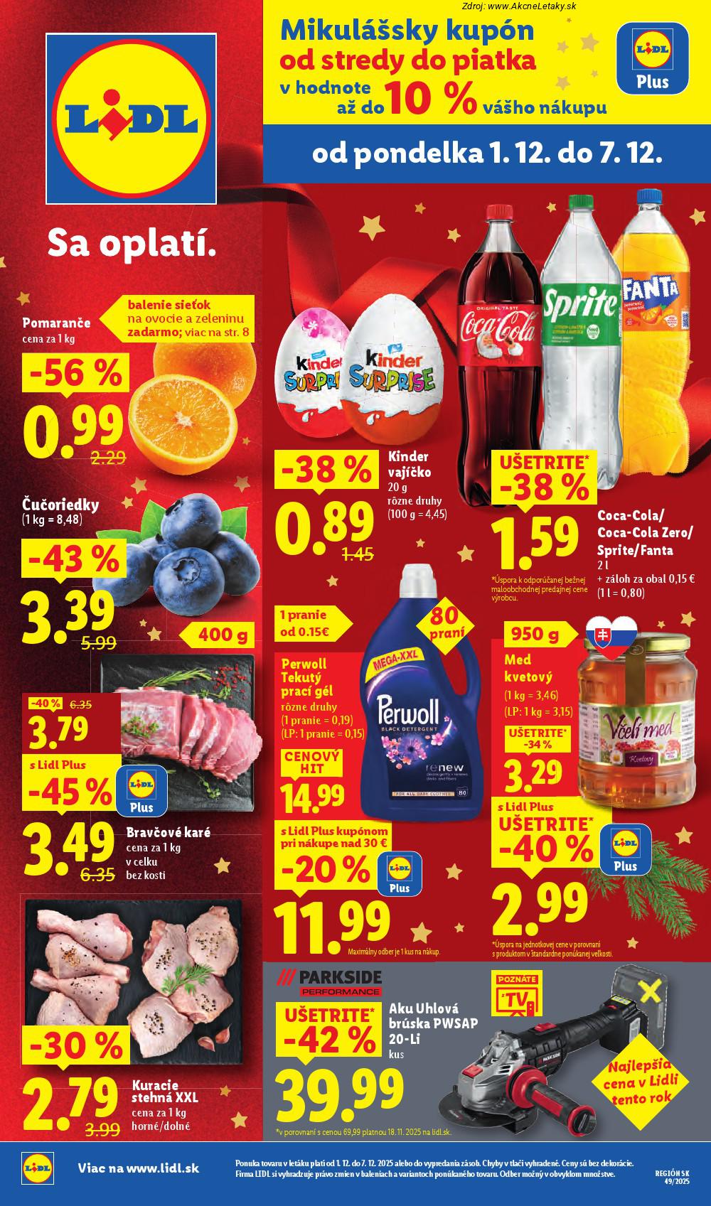Leták Lidl (1. 12. - 7. 12. 2025) - strana 1 z 100