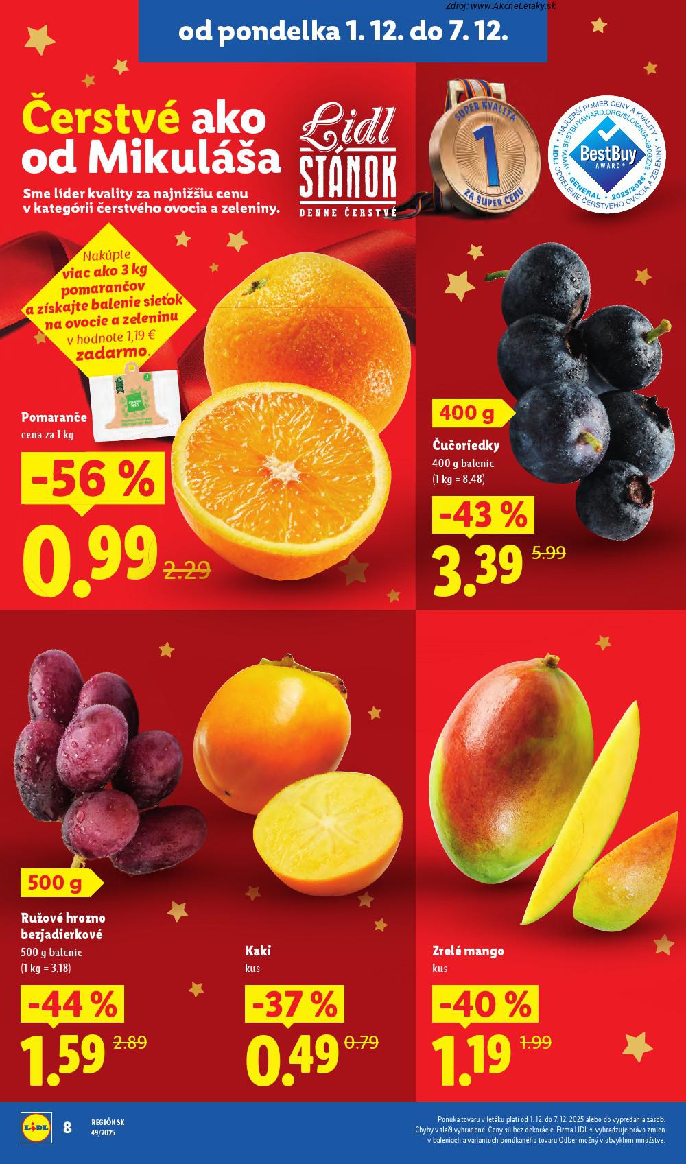Leták Lidl (1. 12. - 7. 12. 2025) - strana 8 z 100