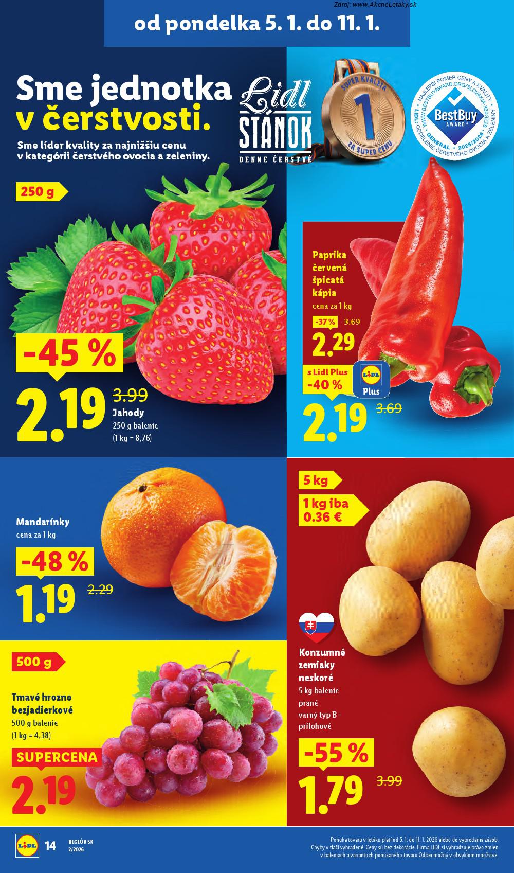 Leták Lidl (5. 1. - 11. 1. 2026) - strana 14 z 53