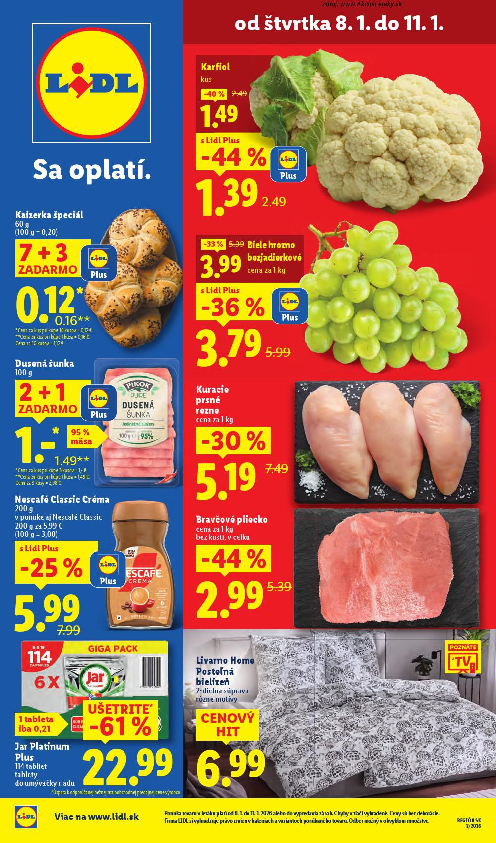 Leták Lidl (8. 1. - 11. 1. 2026) - strana 1 z 34