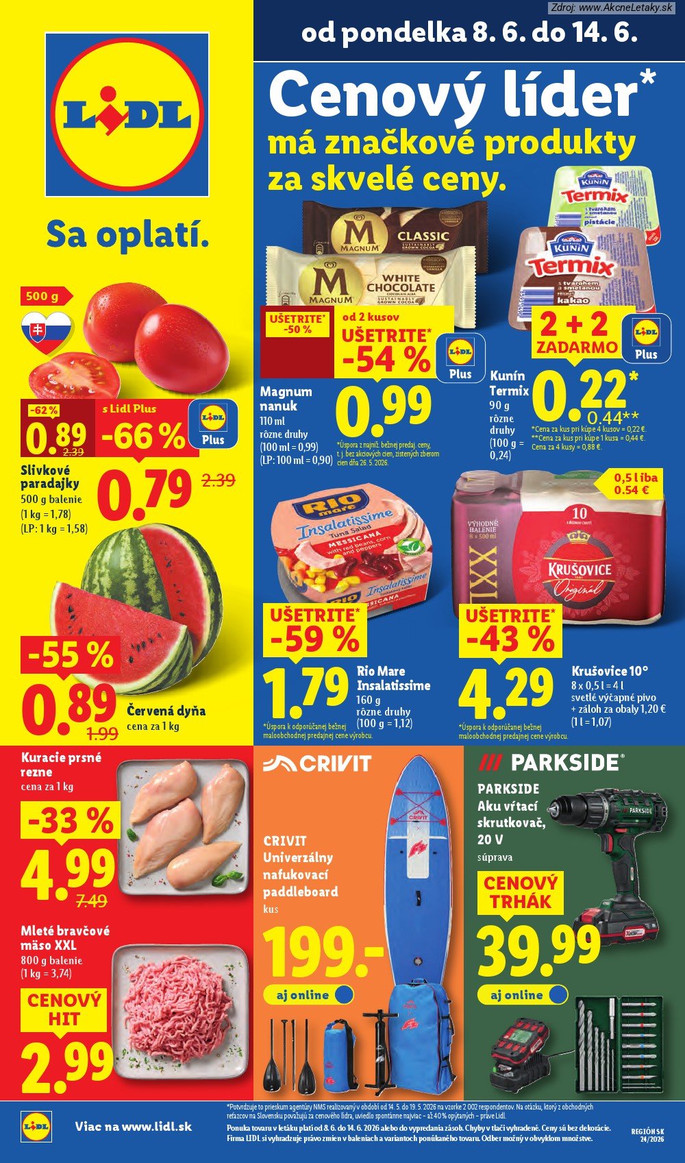 Leták Lidl (8. 6. - 14. 6. 2026) - strana 1 z 99