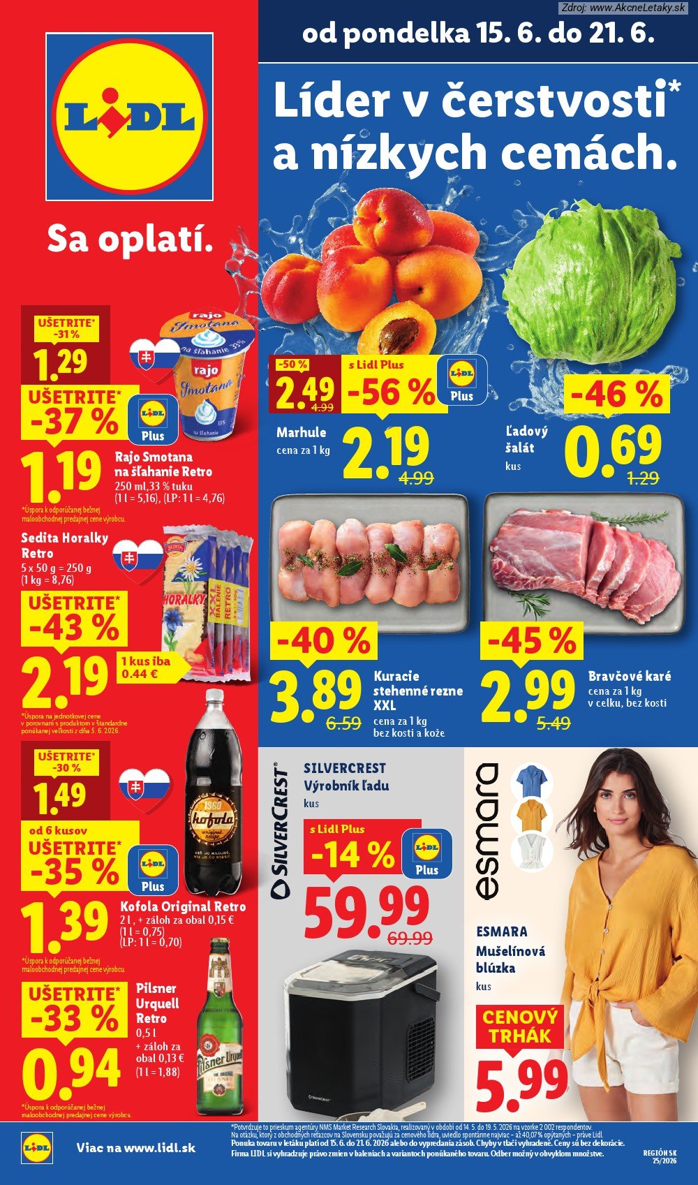 Leták Lidl (15. 6. - 21. 6. 2026) - strana 1 z 101