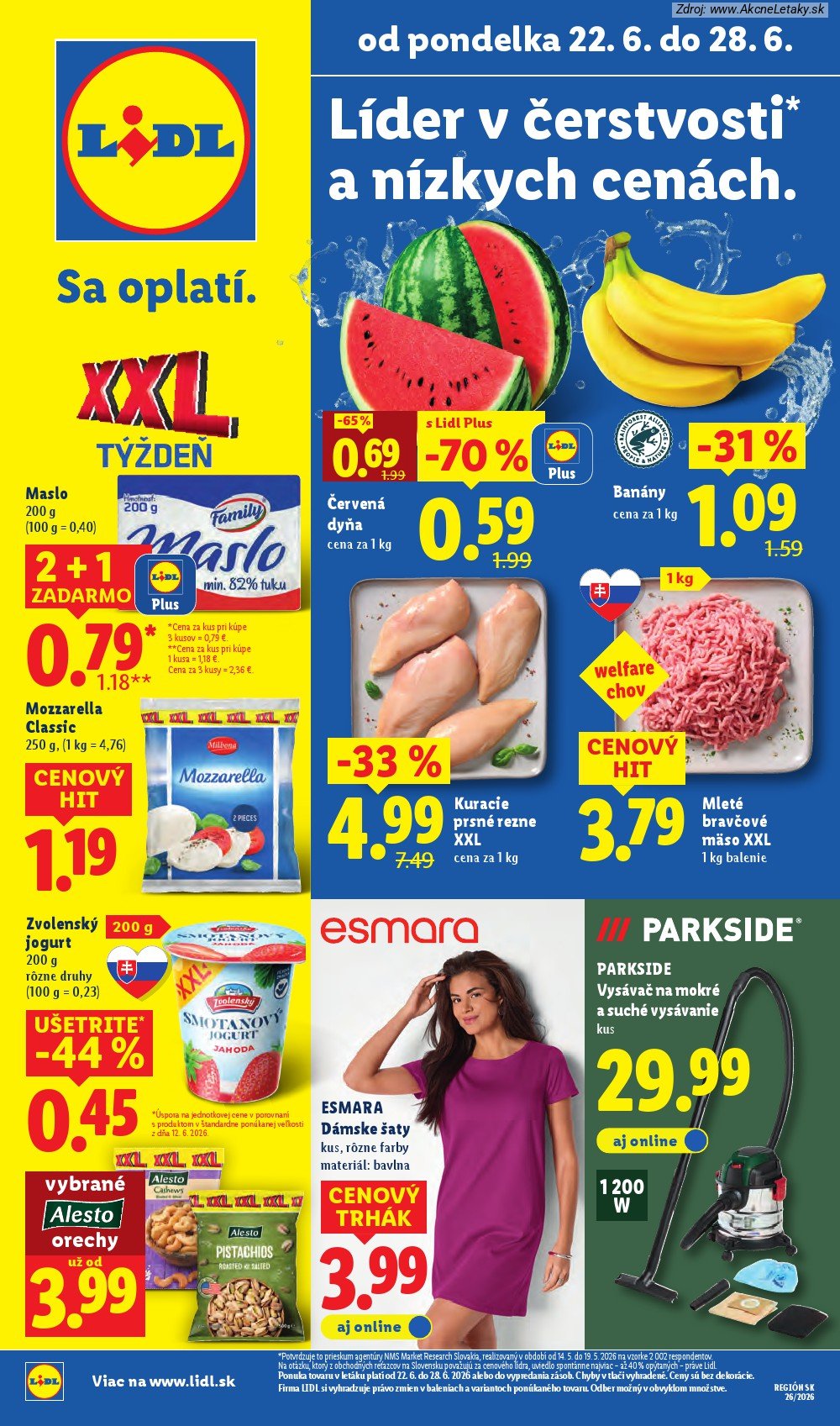 Leták Lidl (22. 6. - 28. 6. 2026) - strana 1 z 99