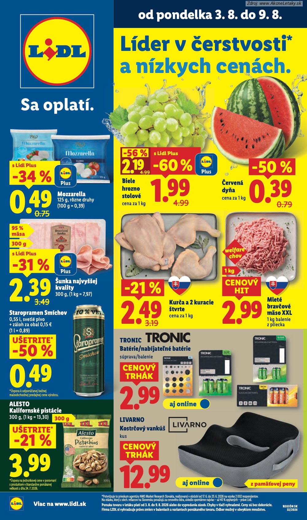 Leták Lidl (3. 8. - 9. 8. 2026) - strana 1 z 95